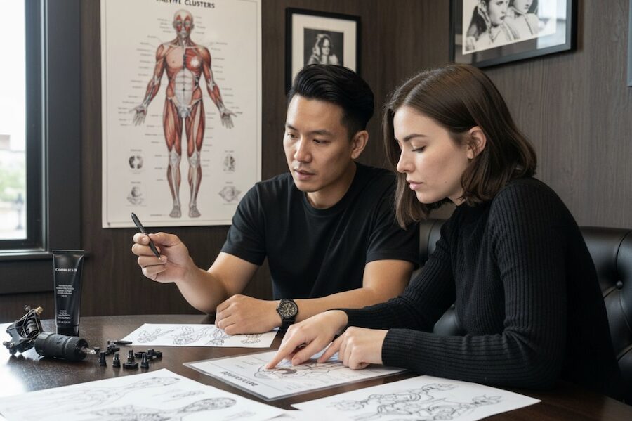 fájdalommentes tetoválás megtervezése