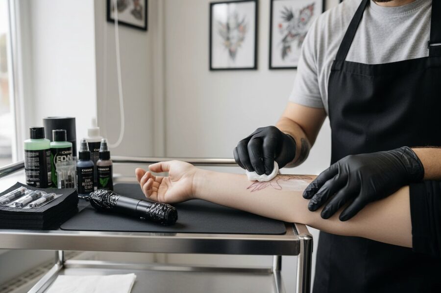 érzéstelenítő krém felvitele tetoválás előtt